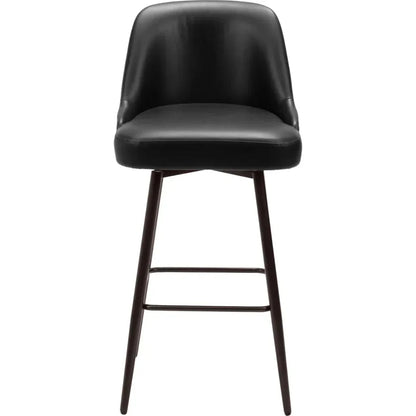 Keppel Swivel Barstool Black & Bronze - LOOMLAN - Zuo Modern - Bar Stools