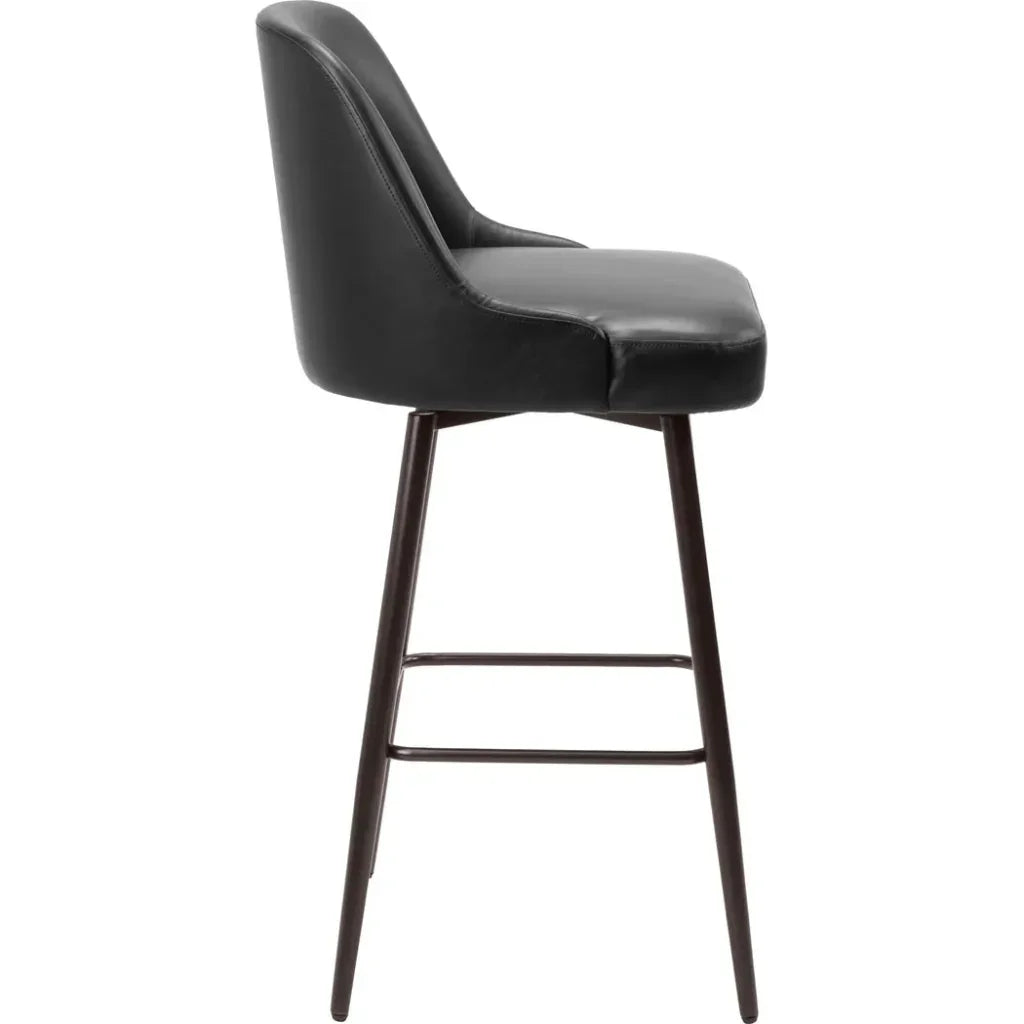 Keppel Swivel Barstool Black & Bronze - LOOMLAN - Zuo Modern - Bar Stools