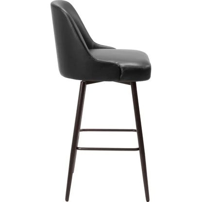 Keppel Swivel Barstool Black & Bronze - LOOMLAN - Zuo Modern - Bar Stools
