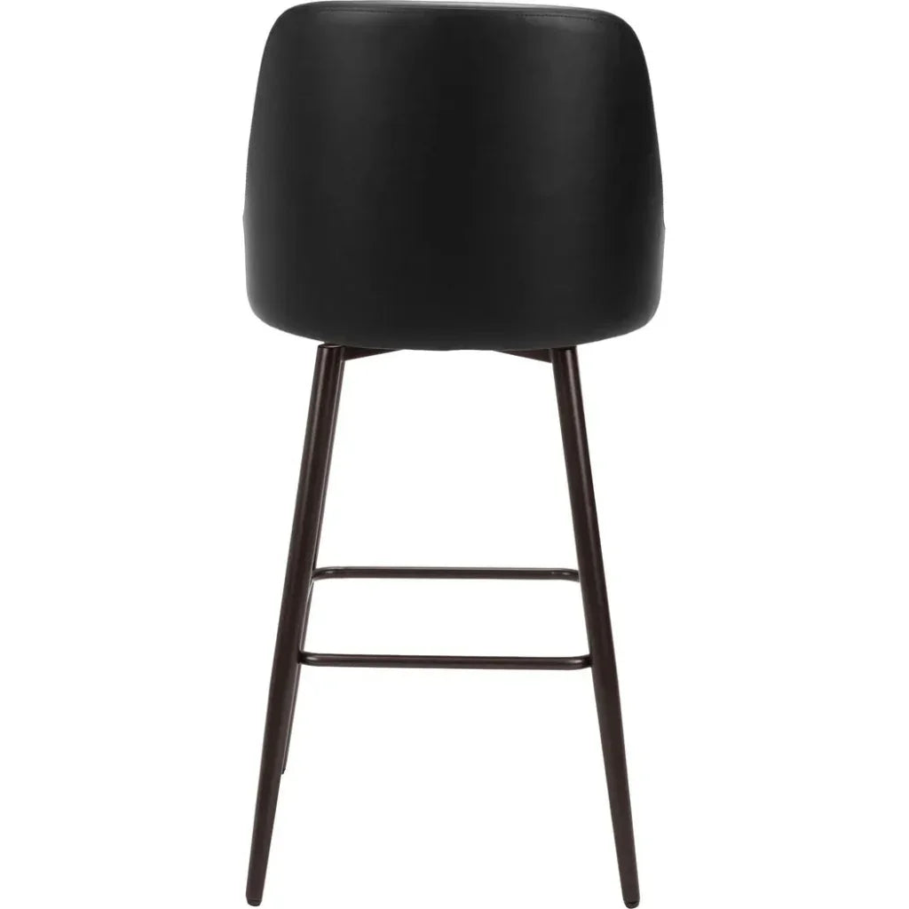 Keppel Swivel Barstool Black & Bronze - LOOMLAN - Zuo Modern - Bar Stools