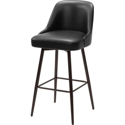 Keppel Swivel Barstool Black & Bronze - LOOMLAN - Zuo Modern - Bar Stools
