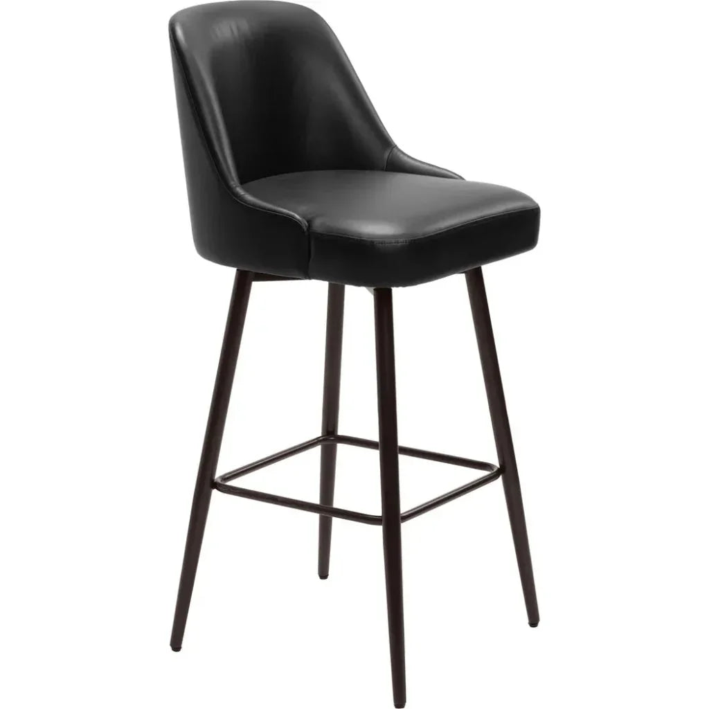 Keppel Swivel Barstool Black & Bronze - LOOMLAN - Zuo Modern - Bar Stools