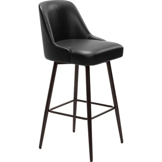 Keppel Swivel Barstool Black & Bronze - LOOMLAN - Zuo Modern - Bar Stools