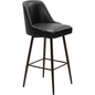 Keppel Swivel Barstool Black & Bronze - LOOMLAN - Zuo Modern - Bar Stools