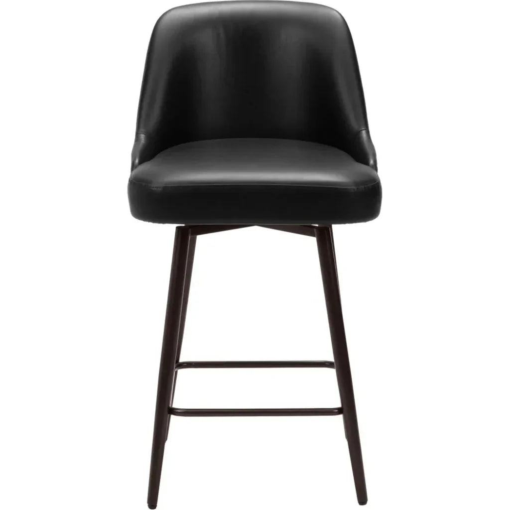 Keppel Swivel Counter Stool Black & Bronze - LOOMLAN - Zuo Modern - Counter Stools