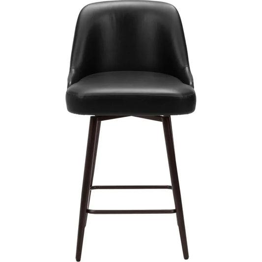 Keppel Swivel Counter Stool Black & Bronze - LOOMLAN - Zuo Modern - Counter Stools