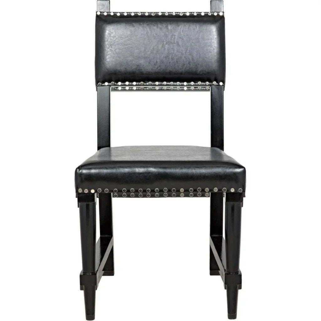 Kerouac Leather Armless Dining Chair - LOOMLAN - Noir - Dining Chairs
