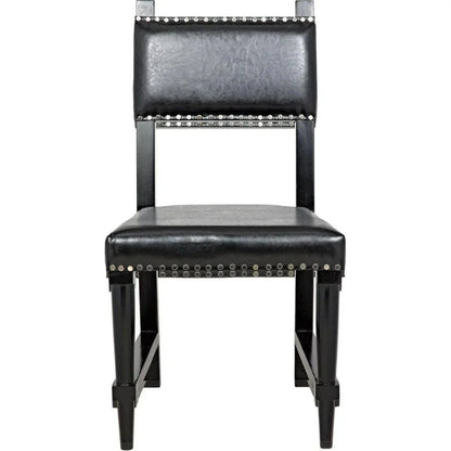 Kerouac Leather Armless Dining Chair - LOOMLAN - Noir - Dining Chairs