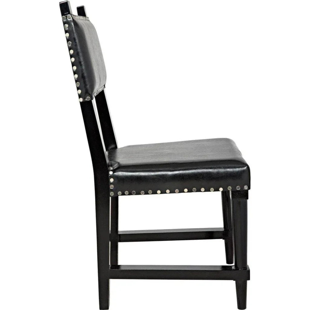 Kerouac Leather Armless Dining Chair - LOOMLAN - Noir - Dining Chairs