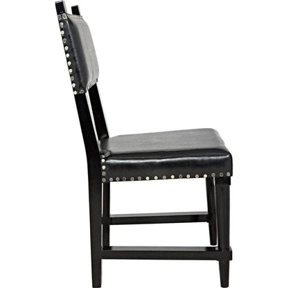Kerouac Leather Armless Dining Chair - LOOMLAN - Noir - Dining Chairs