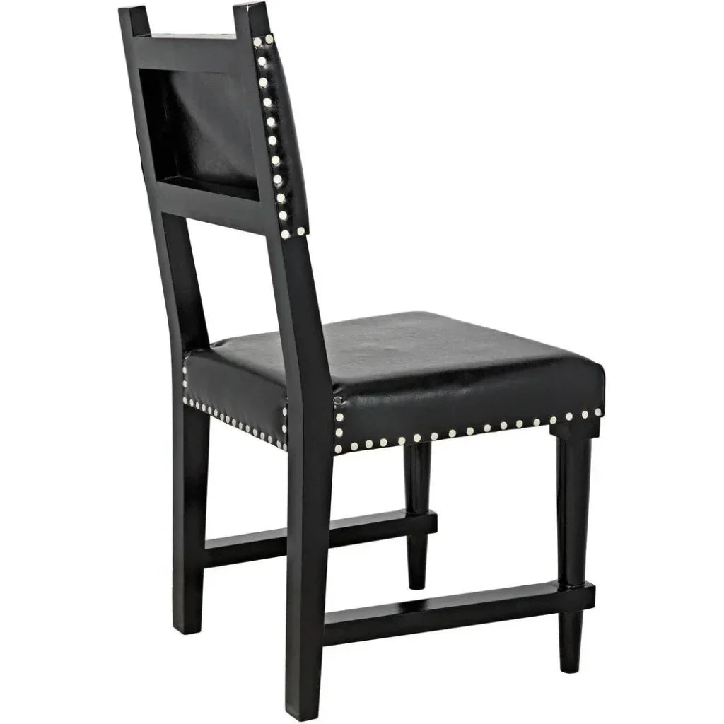 Kerouac Leather Armless Dining Chair - LOOMLAN - Noir - Dining Chairs