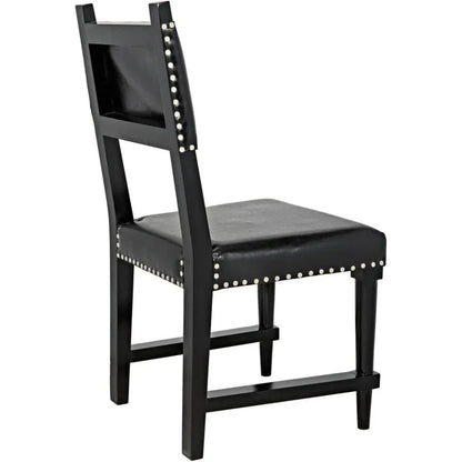 Kerouac Leather Armless Dining Chair - LOOMLAN - Noir - Dining Chairs