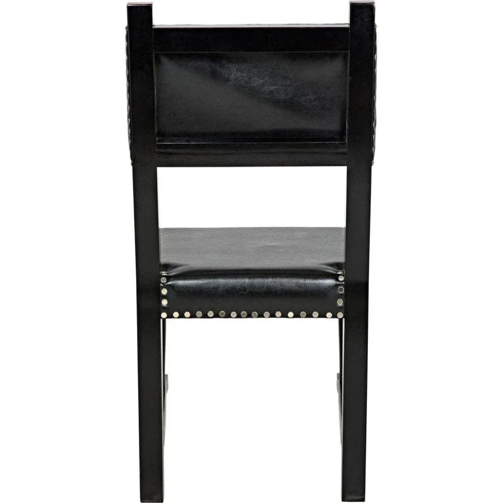 Kerouac Leather Armless Dining Chair - LOOMLAN - Noir - Dining Chairs