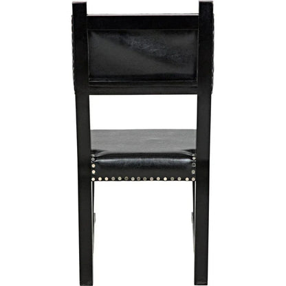 Kerouac Leather Armless Dining Chair - LOOMLAN - Noir - Dining Chairs