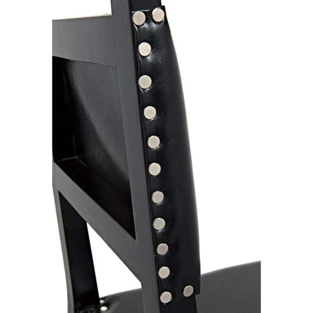 Kerouac Leather Armless Dining Chair - LOOMLAN - Noir - Dining Chairs