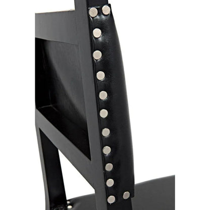 Kerouac Leather Armless Dining Chair - LOOMLAN - Noir - Dining Chairs