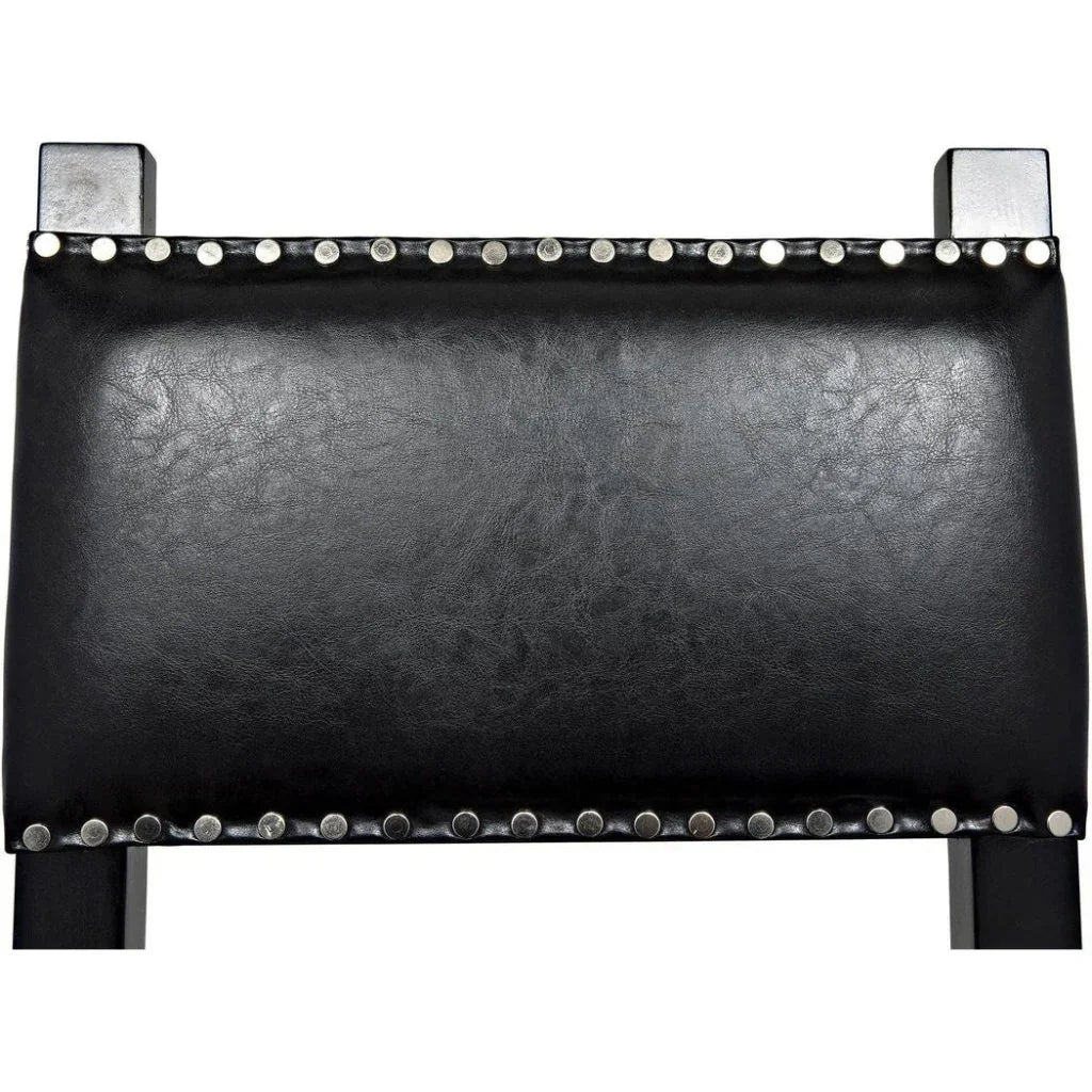 Kerouac Leather Armless Dining Chair - LOOMLAN - Noir - Dining Chairs