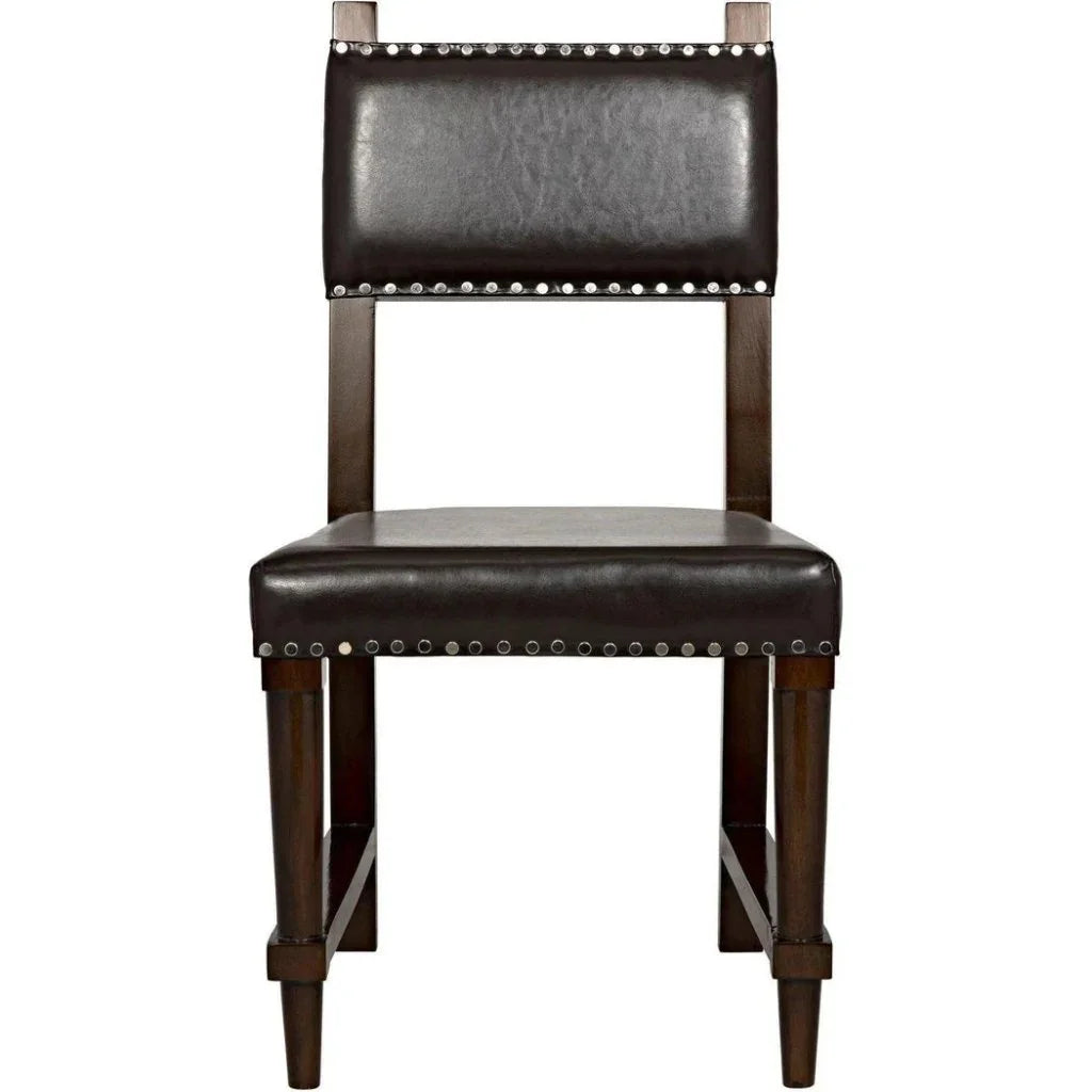 Kerouac Leather Armless Dining Chair - LOOMLAN - Noir - Dining Chairs