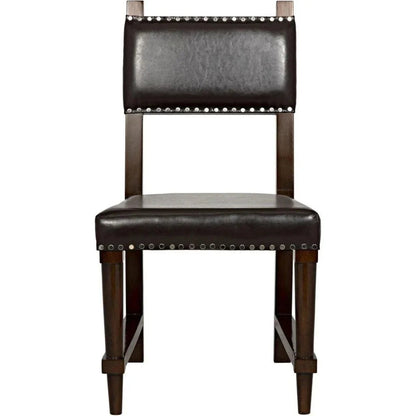 Kerouac Leather Armless Dining Chair - LOOMLAN - Noir - Dining Chairs