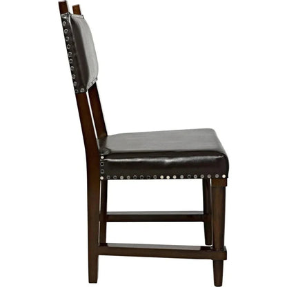 Kerouac Leather Armless Dining Chair - LOOMLAN - Noir - Dining Chairs