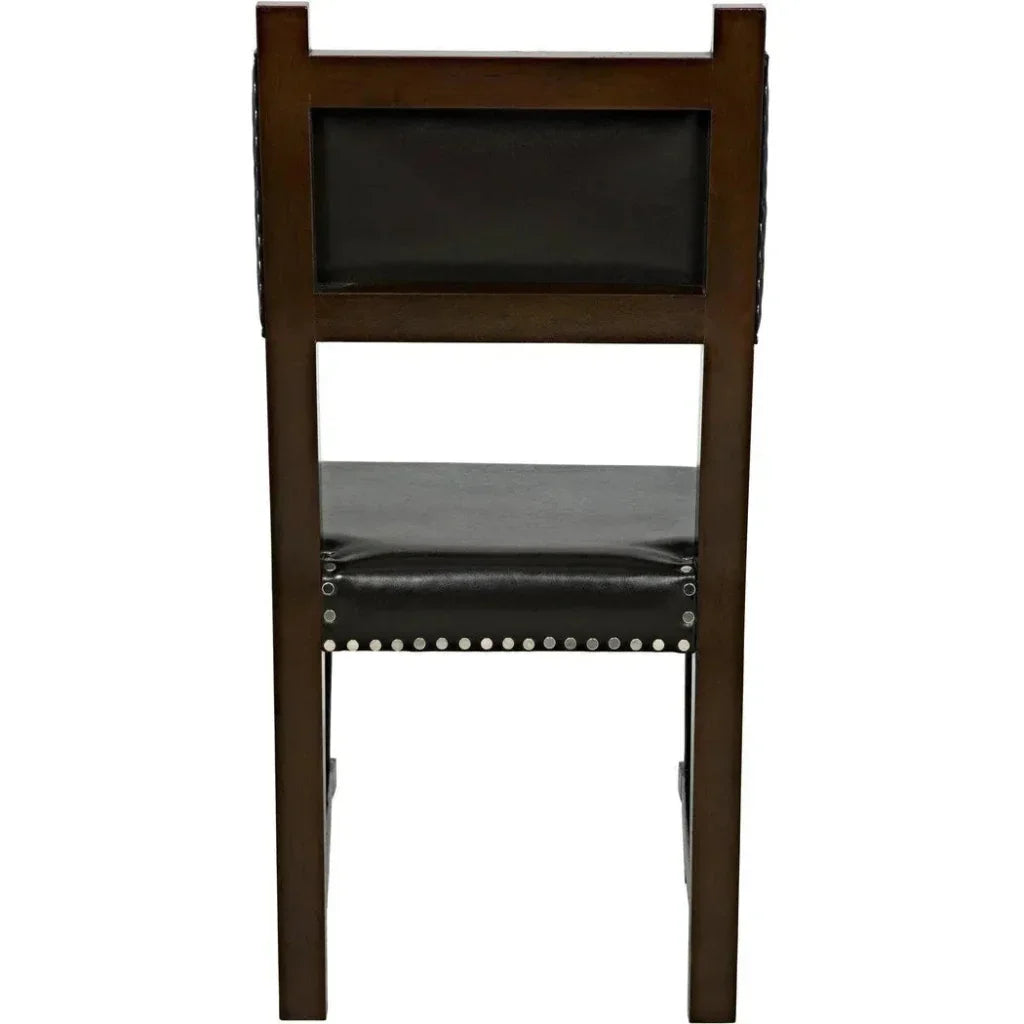 Kerouac Leather Armless Dining Chair - LOOMLAN - Noir - Dining Chairs
