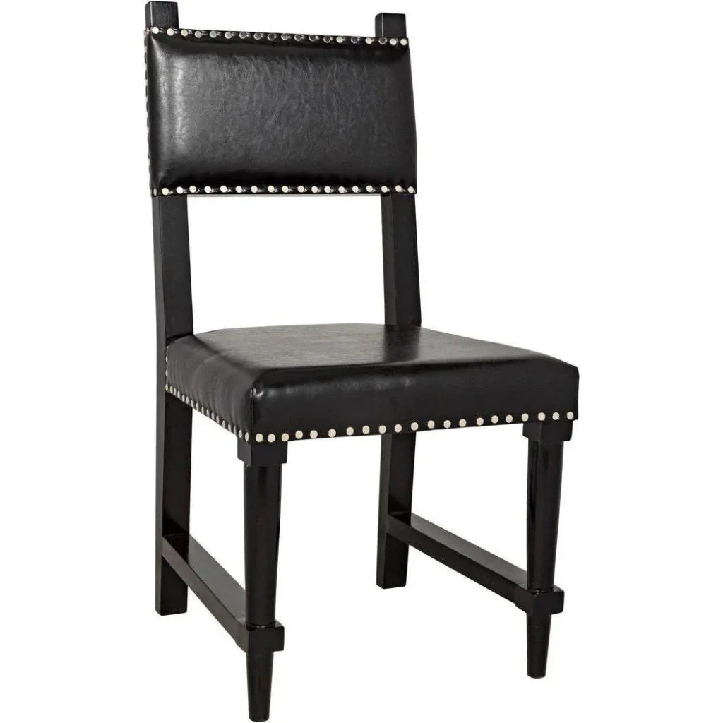 Kerouac Leather Armless Dining Chair - LOOMLAN - Noir - Dining Chairs
