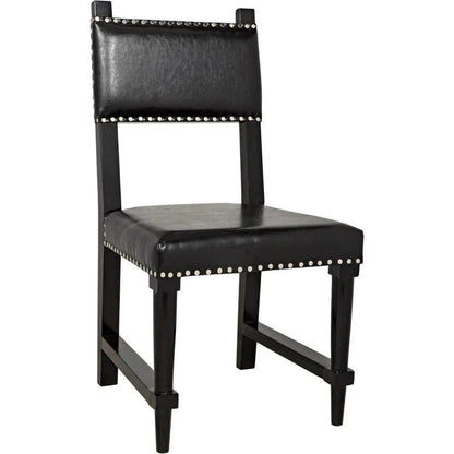 Kerouac Leather Armless Dining Chair - LOOMLAN - Noir - Dining Chairs
