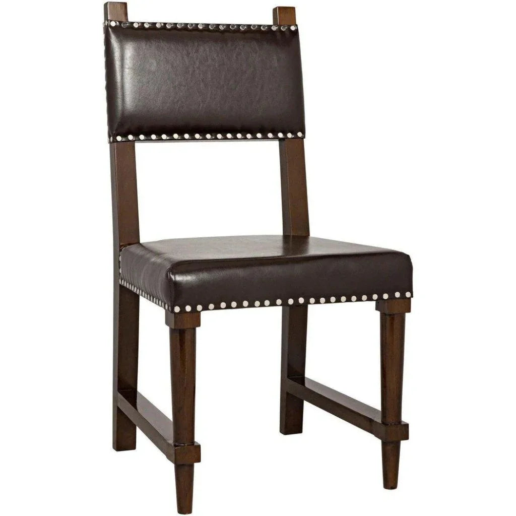 Kerouac Leather Armless Dining Chair - LOOMLAN - Noir - Dining Chairs
