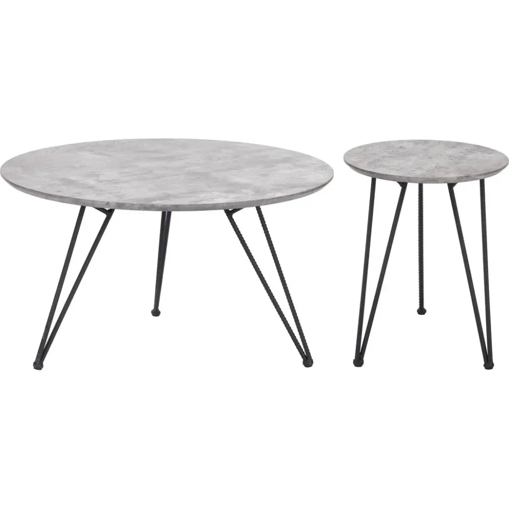Kerris Coffee Table Set Gray & Black - LOOMLAN - Zuo Modern - Coffee Tables