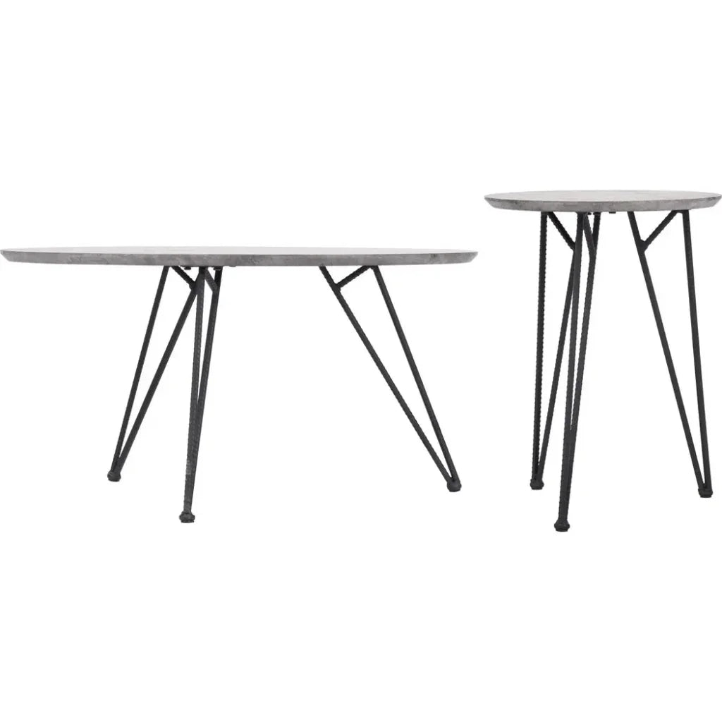 Kerris Coffee Table Set Gray & Black - LOOMLAN - Zuo Modern - Coffee Tables