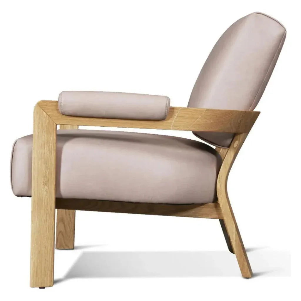 Kervella Full Aniline Nubuck Leather Accent Chair - LOOMLAN - One For Victory - Accent Chairs
