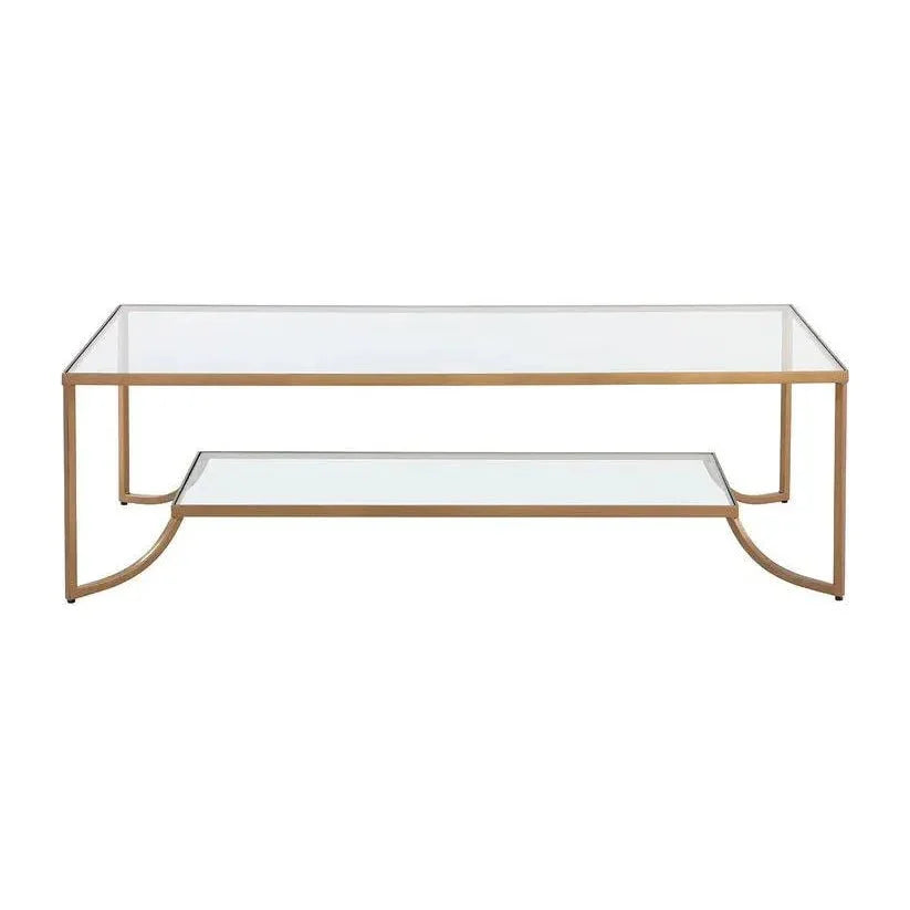 Kessler Coffee Table With Antique Gold Iron - LOOMLAN - SUNPAN - Coffee Tables