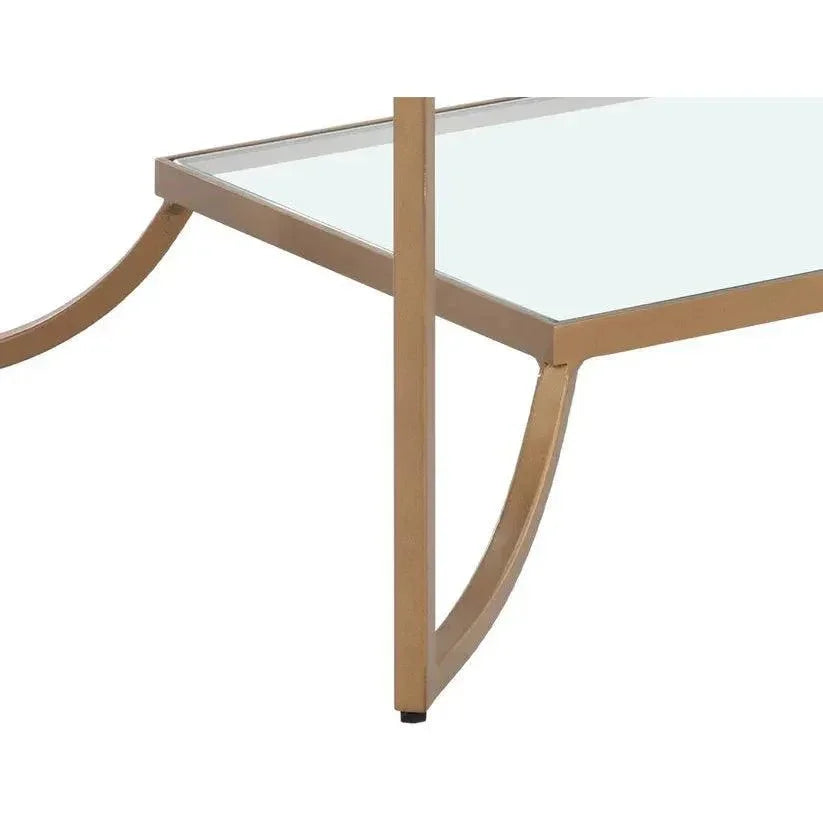 Kessler Coffee Table With Antique Gold Iron - LOOMLAN - SUNPAN - Coffee Tables