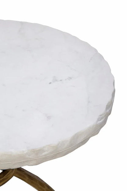 Kevin Marble Top Round Side Table - LOOMLAN - Furniture Classics - Side Tables