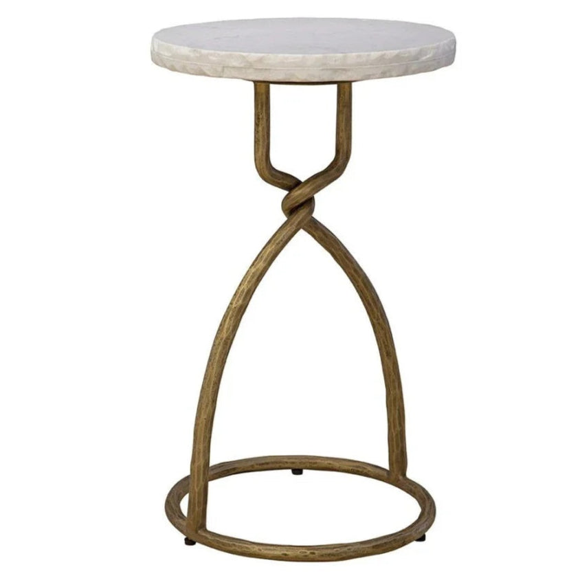 Kevin Marble Top Round Side Table - LOOMLAN - Furniture Classics - Side Tables