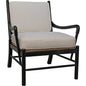 Kevin Wood and Rattan Black Arm Chair - LOOMLAN - Noir - Accent Chairs