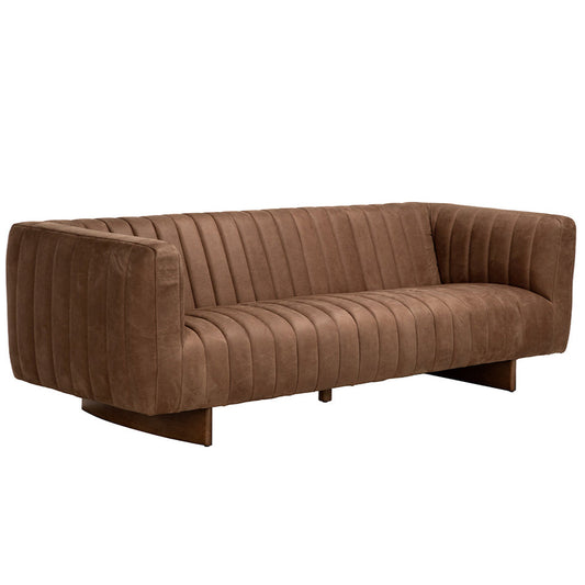 Khann Three Seater Leather Sofa