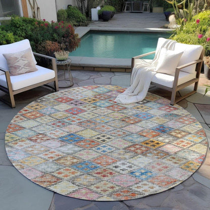 Kharma Orange Washable Indoor-Outdoor Rug-Outdoor Rugs-LOOMLAN Rugs-LOOMLAN