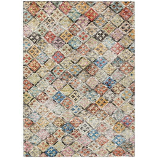 Kharma Orange Washable Indoor-Outdoor Rug-Outdoor Rugs-LOOMLAN Rugs-2'6" x 3'10"-LOOMLAN