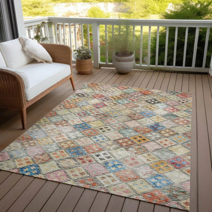 Kharma Orange Washable Indoor-Outdoor Rug-Outdoor Rugs-LOOMLAN Rugs-LOOMLAN