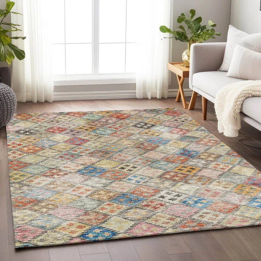 Kharma Orange Washable Indoor-Outdoor Rug-Outdoor Rugs-LOOMLAN Rugs-LOOMLAN