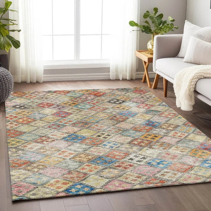 Kharma Orange Washable Indoor-Outdoor Rug-Outdoor Rugs-LOOMLAN Rugs-LOOMLAN
