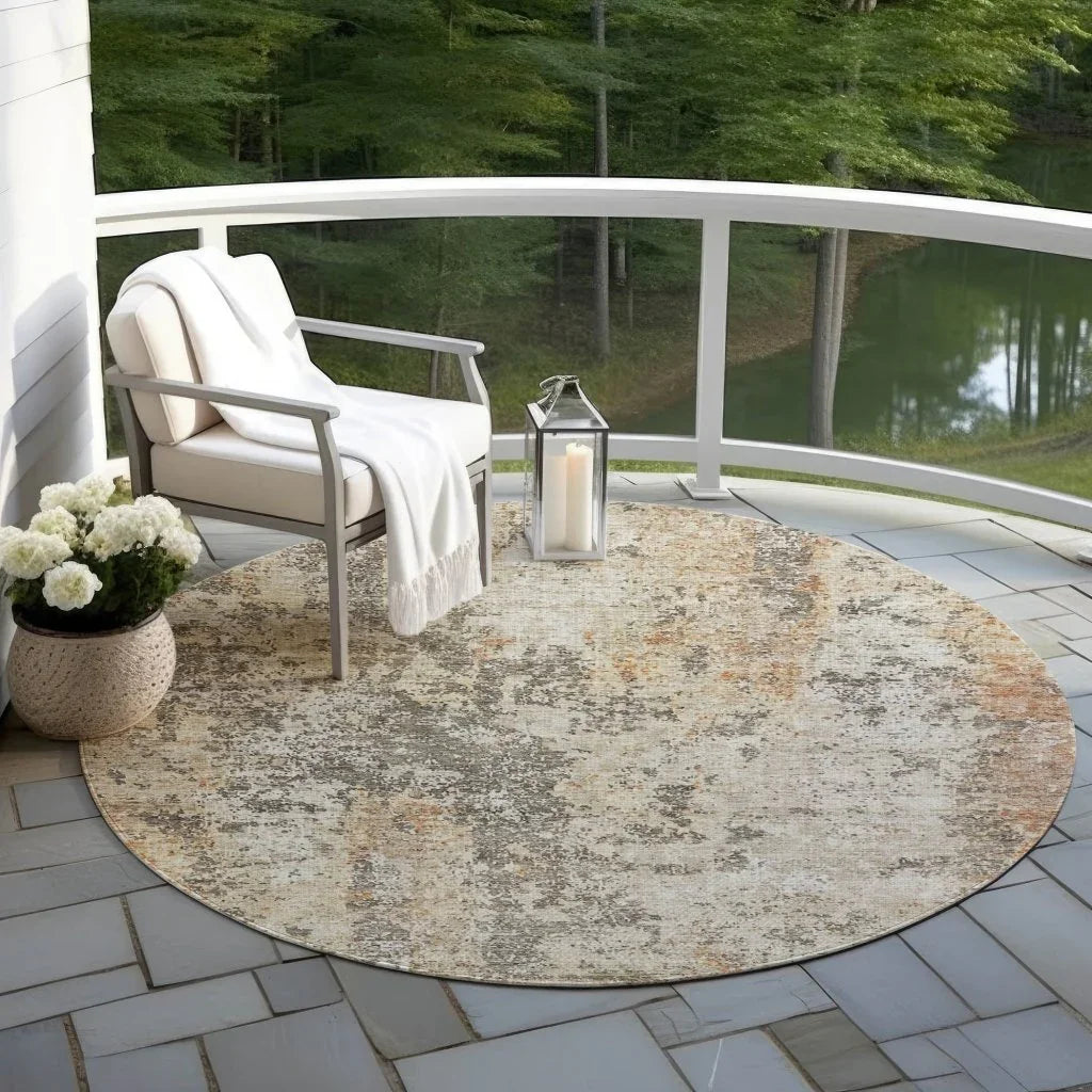 Kheira Orange Washable Indoor - Outdoor Rug - LOOMLAN - LOOMLAN Rugs - Outdoor Rugs