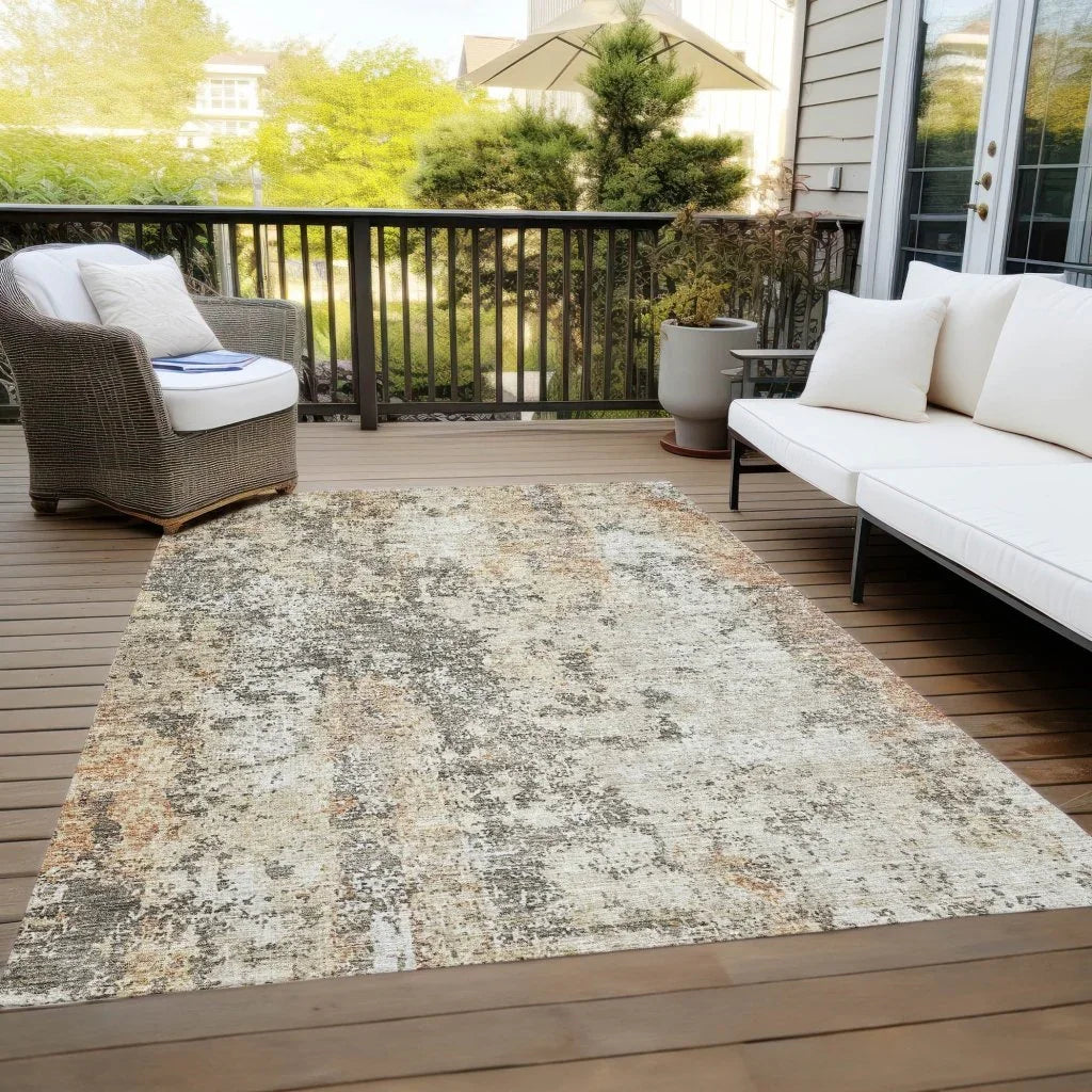 Kheira Orange Washable Indoor - Outdoor Rug - LOOMLAN - LOOMLAN Rugs - Outdoor Rugs