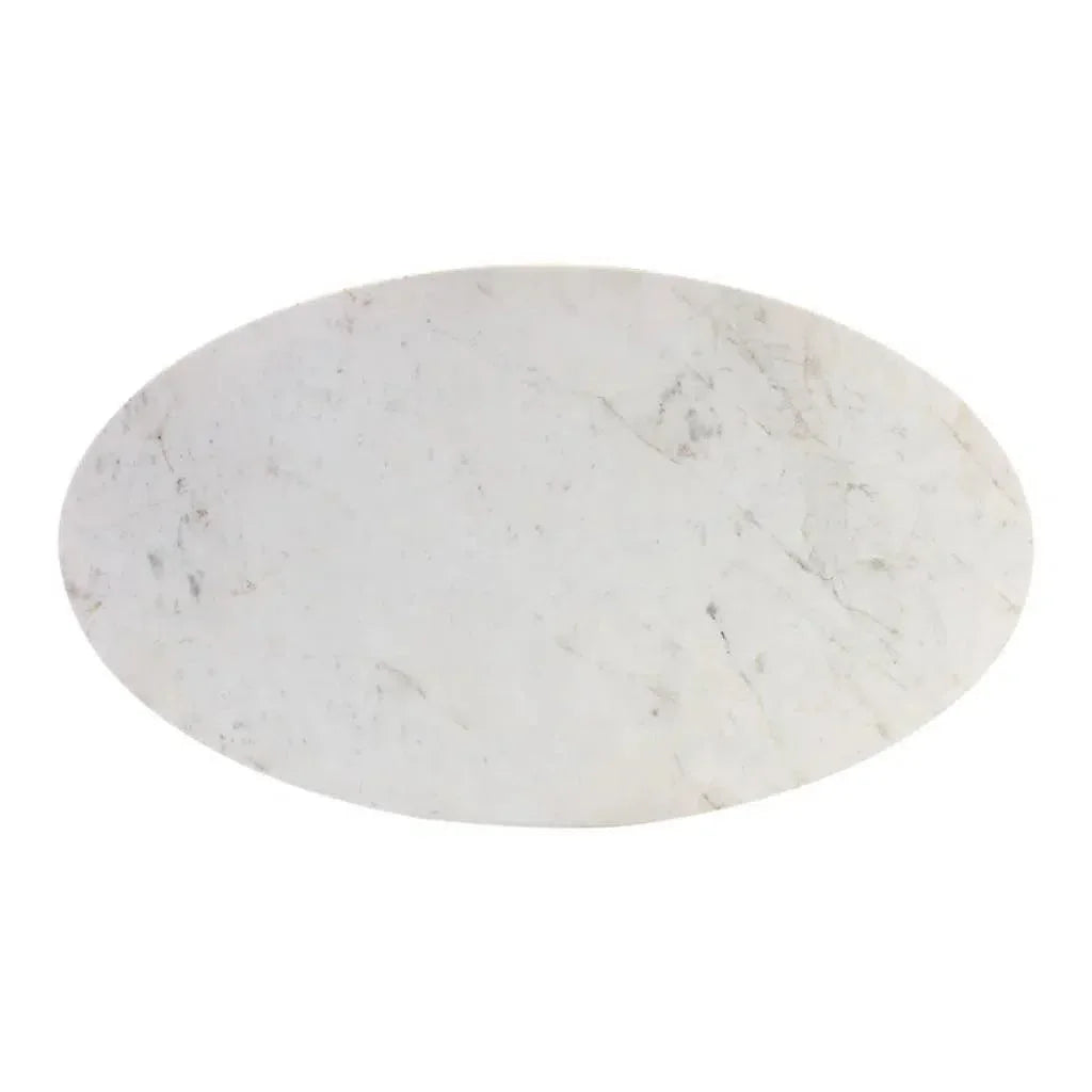 Kiara Marble Top Oval Outdoor Coffee Table-Outdoor Coffee Tables-SUNPAN-LOOMLAN