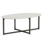 Kiara Marble Top Oval Outdoor Coffee Table-Outdoor Coffee Tables-SUNPAN-LOOMLAN