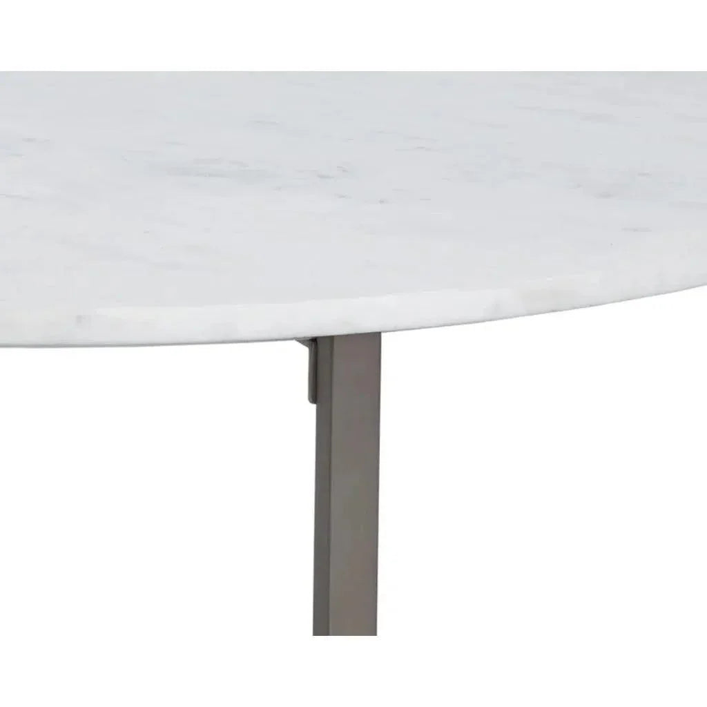Kiara Marble Top Round Outdoor Coffee Table-Outdoor Coffee Tables-SUNPAN-LOOMLAN