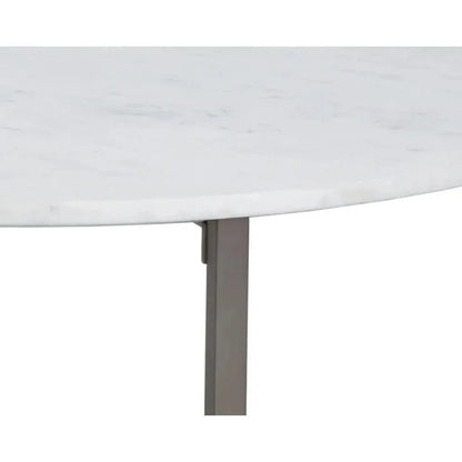 Kiara Marble Top Round Outdoor Coffee Table-Outdoor Coffee Tables-SUNPAN-LOOMLAN