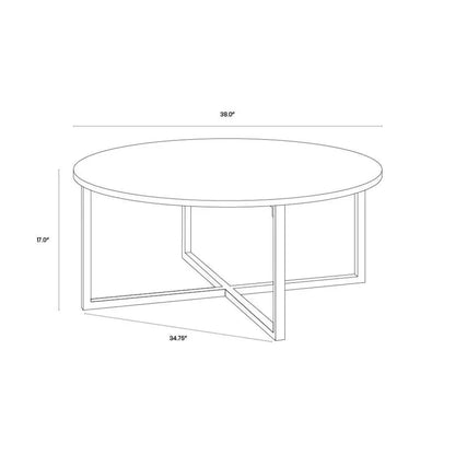 Kiara Marble Top Round Outdoor Coffee Table-Outdoor Coffee Tables-SUNPAN-LOOMLAN