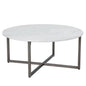 Kiara Marble Top Round Outdoor Coffee Table-Outdoor Coffee Tables-SUNPAN-LOOMLAN